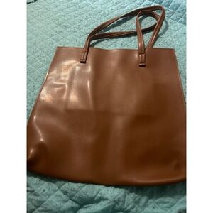 Brown Leather Tote Bag Large Work Office Minimalist Handbag Shoulder Bag